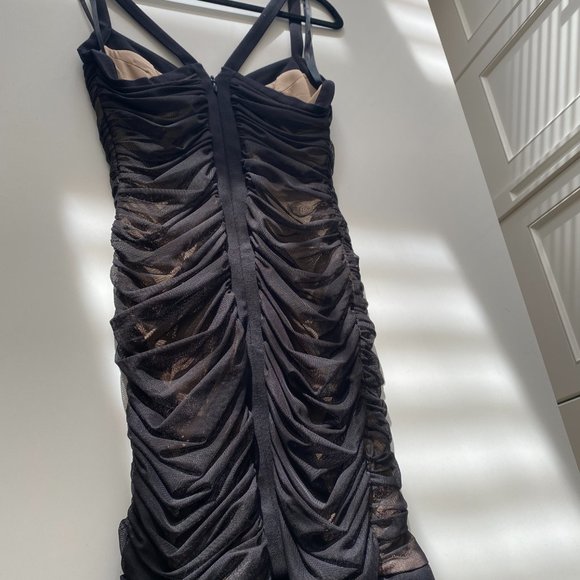 BCBG Max Azria Black Tulle  BodyCon Dress - Picture 2 of 9